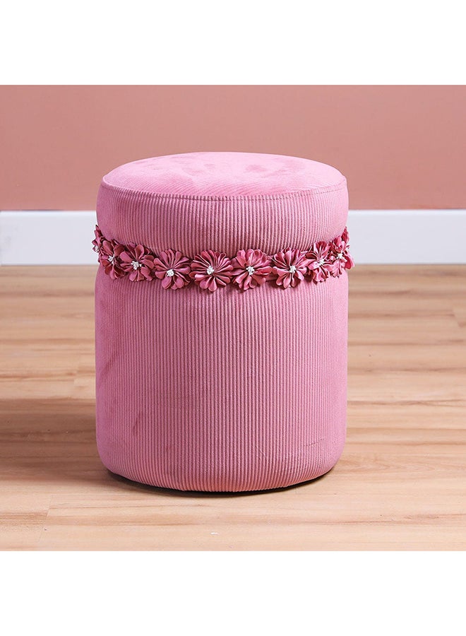 DANUBE HOME Sansa Pouf With Flower Design Pink/White 32x32x39cm  - Image 5