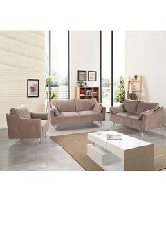 Gaku 6-Seater Fabric Sofa Set Brown