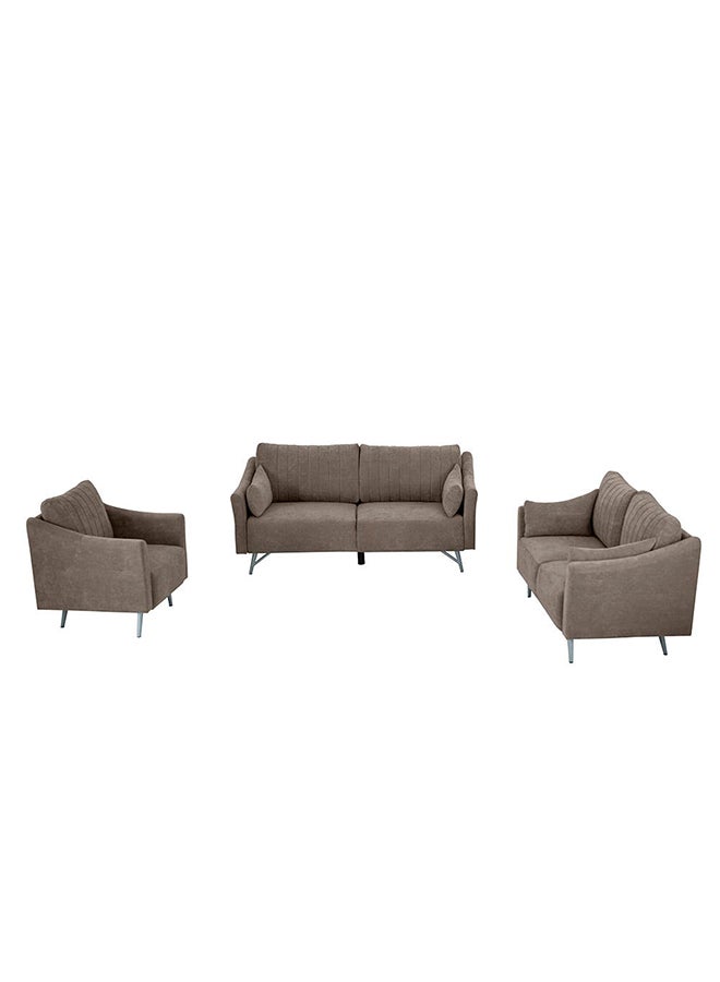 DANUBE HOME - Gaku 6-Seater Fabric Sofa Set Brown - Image 1