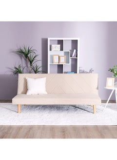 دانوب هوم أريكة نوم 3 مقاعد من القماش من Eudora قابل للتحويل بيج 177x90x75سم  - Image 1