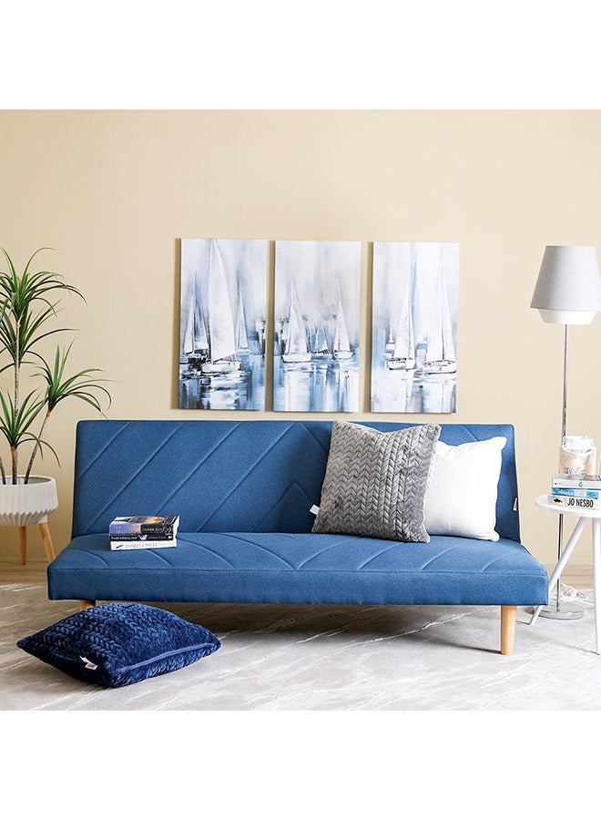 DANUBE HOME Eudora 3 Seat Fabric Sleeping Sofabed Three Seater Convertible Sofa Cum Bed Blue 177x90x75cm  - Image 2