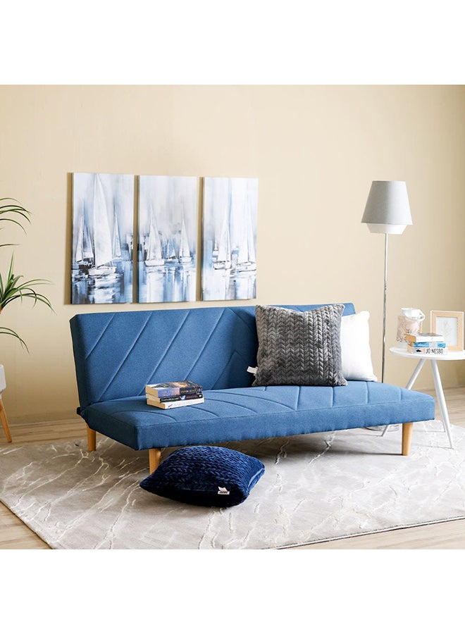 DANUBE HOME Eudora 3 Seat Fabric Sleeping Sofabed Three Seater Convertible Sofa Cum Bed Blue 177x90x75cm  - Image 3