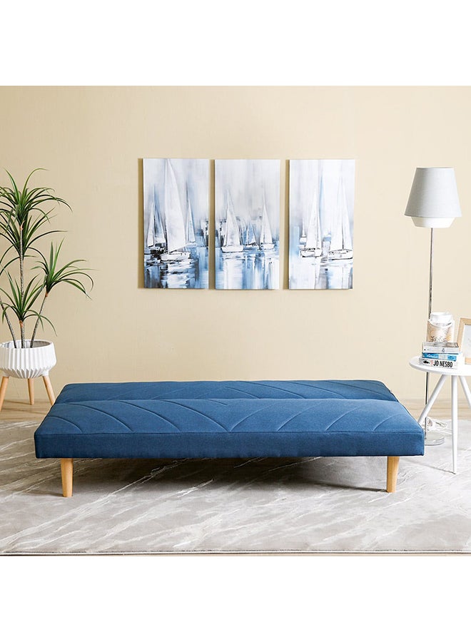 DANUBE HOME Eudora 3 Seat Fabric Sleeping Sofabed Three Seater Convertible Sofa Cum Bed Blue 177x90x75cm  - Image 4
