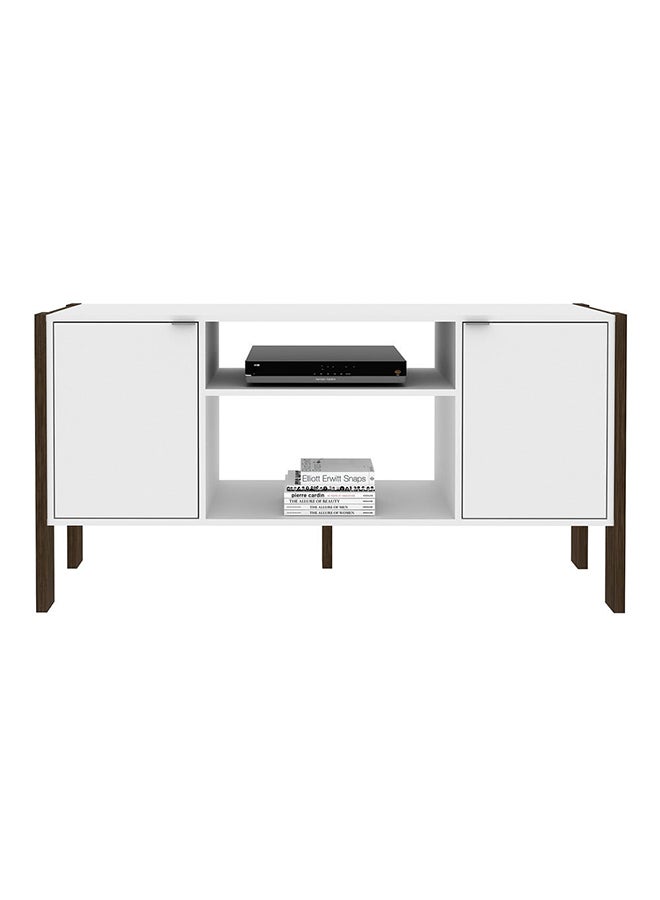 DANUBE HOME Tarsus Top TV Unit for TVs Upto 55 inches And Multifunctional Home Theater, Engineered Wood White/Walnut 134x35.4x68.5cm  - Image 5