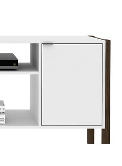 DANUBE HOME Tarsus Top TV Unit for TVs Upto 55 inches And Multifunctional Home Theater, Engineered Wood White/Walnut 134x35.4x68.5cm  - Image 2