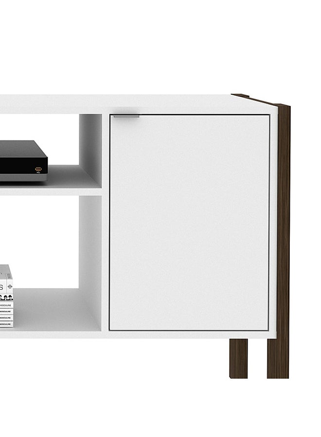 DANUBE HOME Tarsus Top TV Unit for TVs Upto 55 inches And Multifunctional Home Theater, Engineered Wood White/Walnut 134x35.4x68.5cm  - Image 2