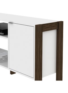 DANUBE HOME Tarsus Top TV Unit for TVs Upto 55 inches And Multifunctional Home Theater, Engineered Wood White/Walnut 134x35.4x68.5cm  - Image 3
