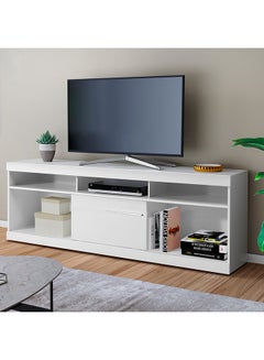 DANUBE HOME Onix Top TV Unit for TVs Upto 70 inches And Multifunctional Home Theater White 180x40x65.8cm  - Image 1