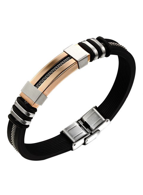 Titanium Steel Silicone Leather Bracelet