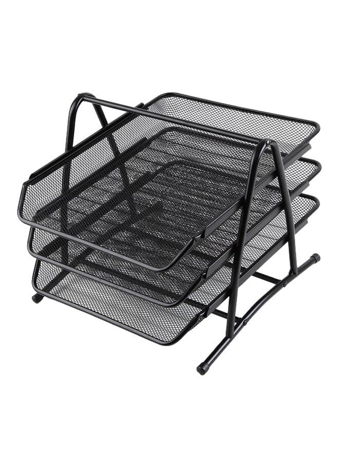 Generic Metal Three Tier Stationery Tray Black  - Image 1