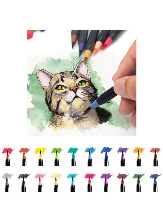 Generic 20 Pieces Colour Brush Pens Set Multicolour  - Image 2