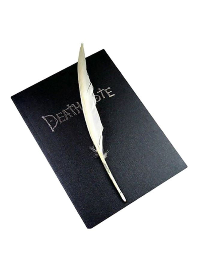 Generic - Death Note Yagami Light Cosplay Notebook with Feather Pen Black/White - Image 1