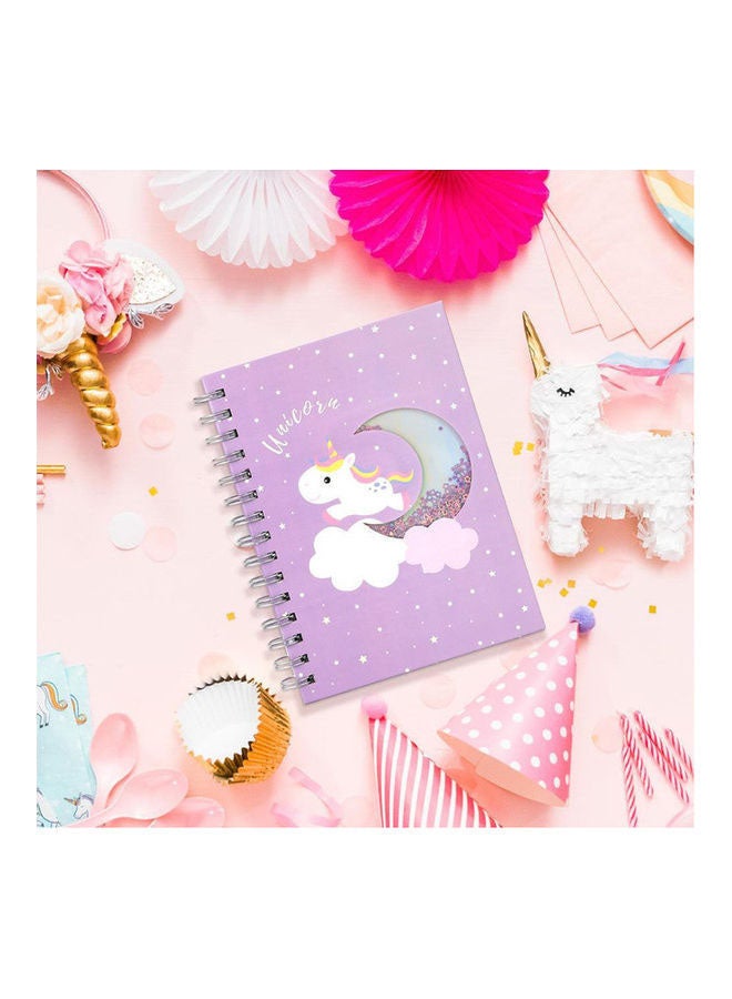 دفتر ملاحظات بتصميم يونيكورن لطيف - 160 صفحة أرجواني - Image 5