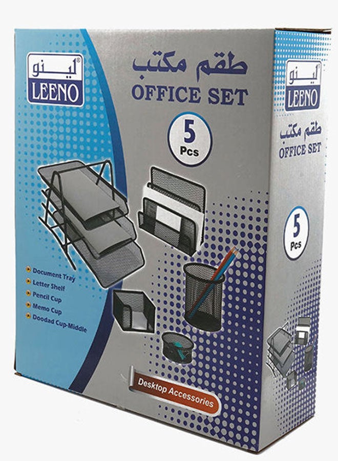 LEENO - 5-Piece Office Set Black - Image 1