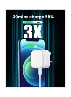 روك بو قابس شاحن iPhone 14 PD 20W Type-C، قابس محول السفر العالمي متوافق مع iPhone 14 Pro Max/14 Pro/14 Plus/14/13/12/11، سامسونج أبيض أبيض  - Image 5