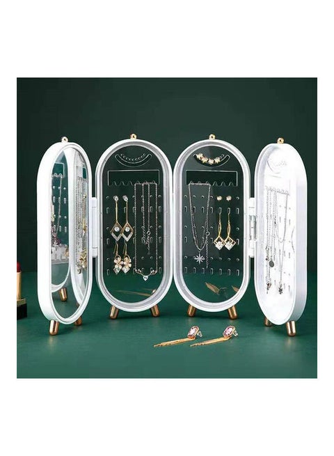 Foldable Jewelry Storage Box Earrings Display Stand Bracelet Necklace Organizer