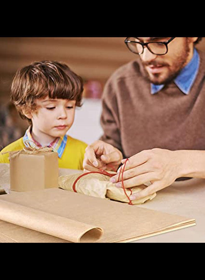 50-Sheet Plain Kraft Gift Wrapping Brown - Image 5