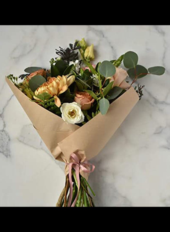 50-Sheet Plain Kraft Gift Wrapping Brown - Image 4