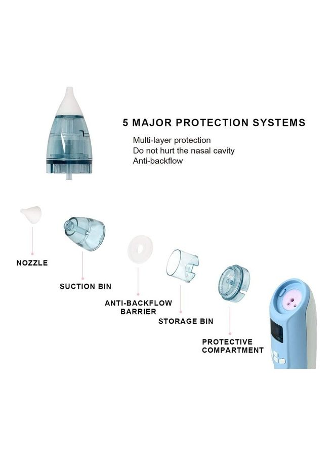 Rock Pow - Baby Nasal Aspirator Electric Nose Cleaner With 3 Suction Levels LCD Screen Flashlight And Music Battery Operated For Infant And Toddler - Image 1