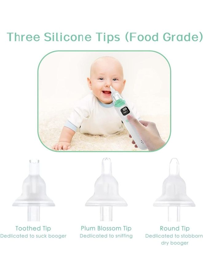 Rock Pow Electric Rechargeable Nasal Aspirator For Babies 3 Silicone Tips And 3 Suction Levels With Music Light Soothing Function  - Image 3
