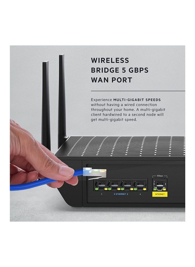 لينكسيس - جهاز توجيه Hydra Pro 6E ثلاثي النطاق WiFi 6E Mesh - جهاز توجيه لاسلكي للألعاب بـ 8 قنوات، نطاق 6 جيجاهرتز للبث بدقة 8K، سرعة تصل إلى 6.6 جيجابت في الثانية، تغطية 2700 قدم مربع، أكثر من 55 جهازًا، يعمل مع نظام Velop Mesh - Image 1