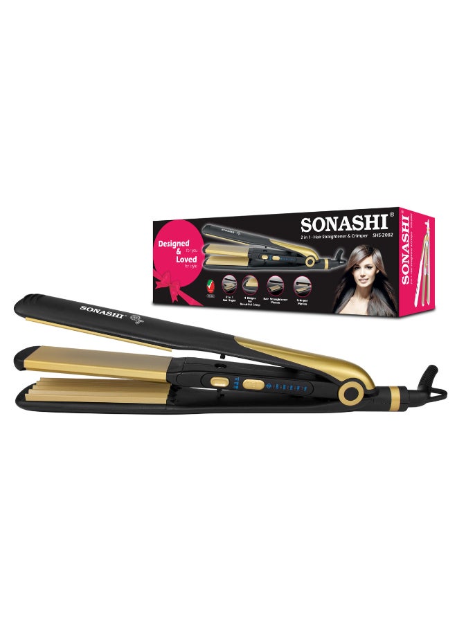 SONASHI Hair Straightener With Dryer SHS-2082G + SHD-5004 Black/Gold  - Image 2