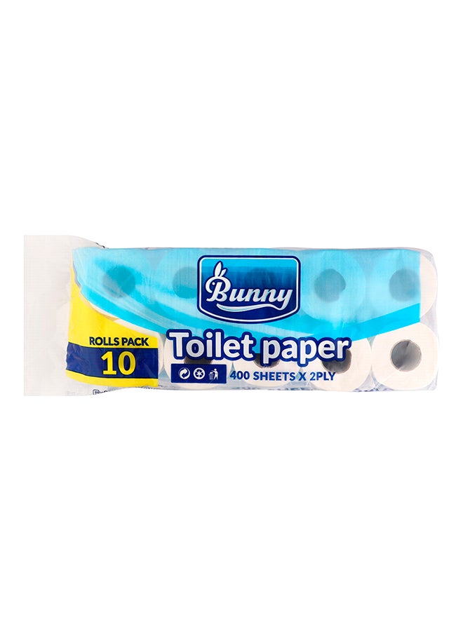 Bunny - Viva Toilet Rolls 10 Rolls 400 Sheets x 2Ply - Image 1