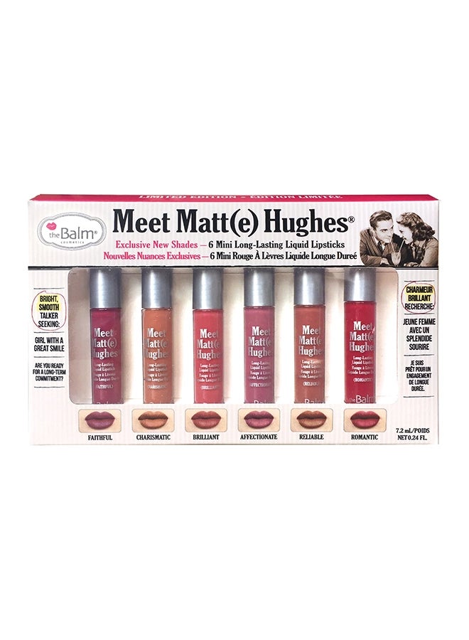 theBalm - Meet Matt(e) Hughes 6 Mini Long-Lasting Liquid Lipsticks Exclusive New Shades - Image 1