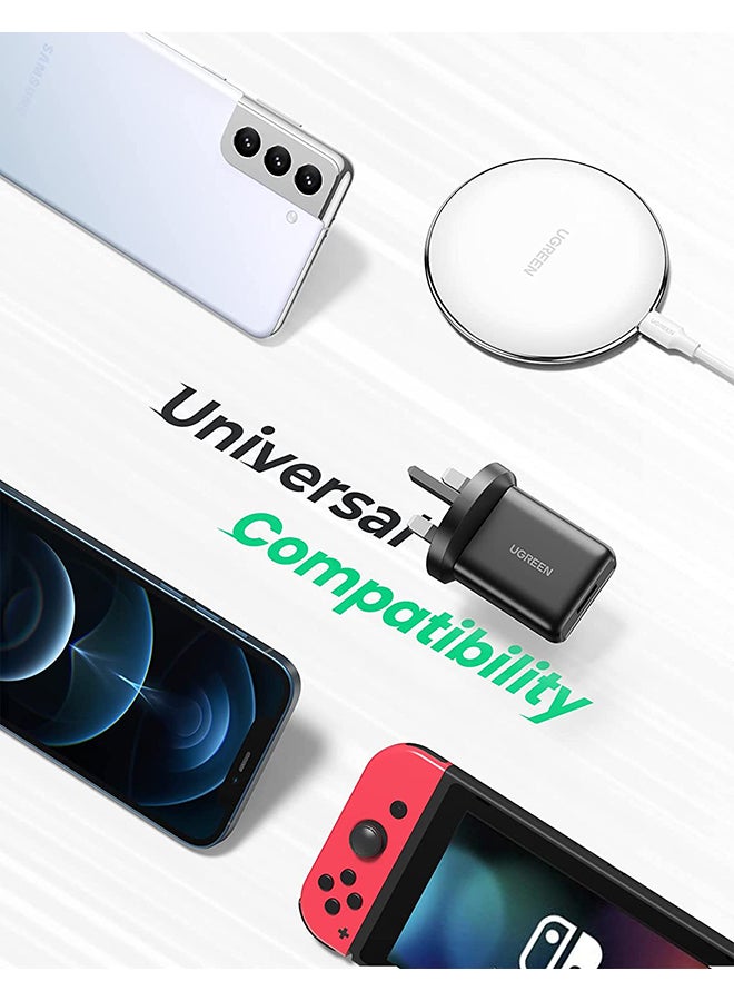 Ugreen - USB Charger 18W Fast Phone Charger Wall Plug QC 3.0 Travel Adapter Quick Charge Mobile Adapter for Samsung Galaxy A03 A13 A22 A32 M12 Nokia Xiaomi Apple etc black - Image 1