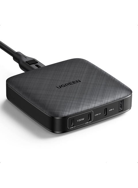 PD 100W USB C Wall Charger 4-Port Fast Power Adapter Compatible for Macbook Pro Air New iPad 9 iPad Mini 6 iPhone 14/14 Plus/14 Pro/14 Pro Max/iPhone 13 Pro iPad Pro 2021 Galaxy S21 etc Black