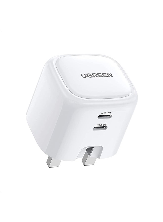 Ugreen - PD 40W USB C Charger Foldable iPhone 15 Pro Max Charger 20W 2-Port iPad Fast Charger Type C Wall Plug Dual USB-C Samsung Charger PD Fast Charging Adapter Foldable Charger USB C Plug Phone Charger White - Image 1