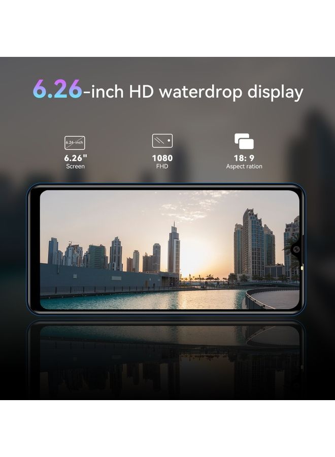 A78 mobile phone, 6.26 inch screen, dual SIM, 3 memory, 32 memorys, battery capacity 4000mAh, support face/fingerprint unlock