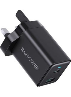 RAVPOWER Pioneer 45W USB-C And USB-A Wall Charger Black  - Image 2