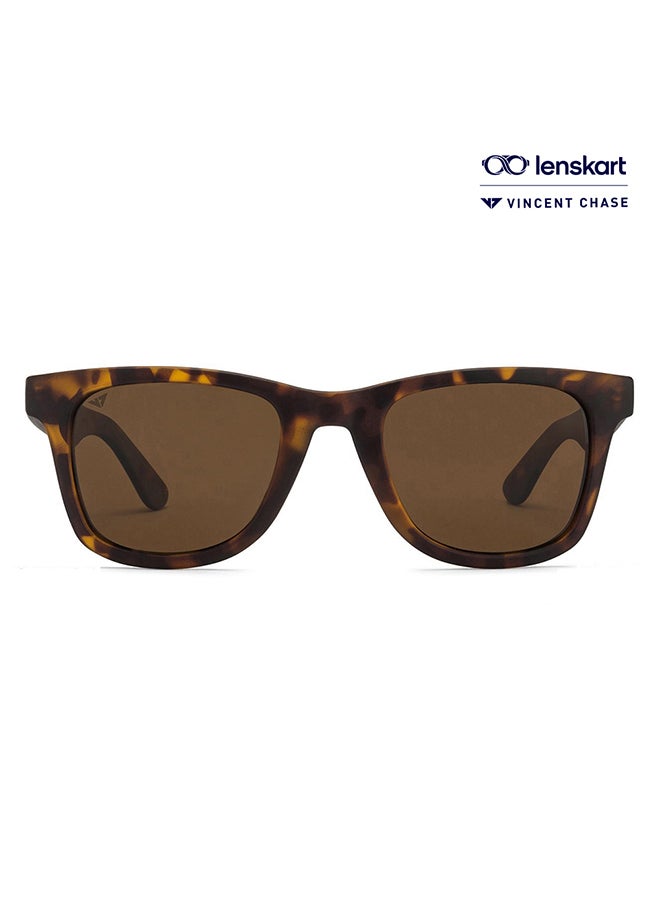 VINCENT CHASE Nomades Full Rim Wayfarer Polarized & UV Protected Sunglasses For Men & Women VC S11290 - 49mm - Brown  - Image 1