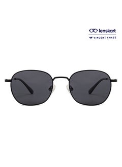 Vintage Full Rim Round Frame Polarized & UV Protected Sunglasses VC S13132 - 52mm - Black