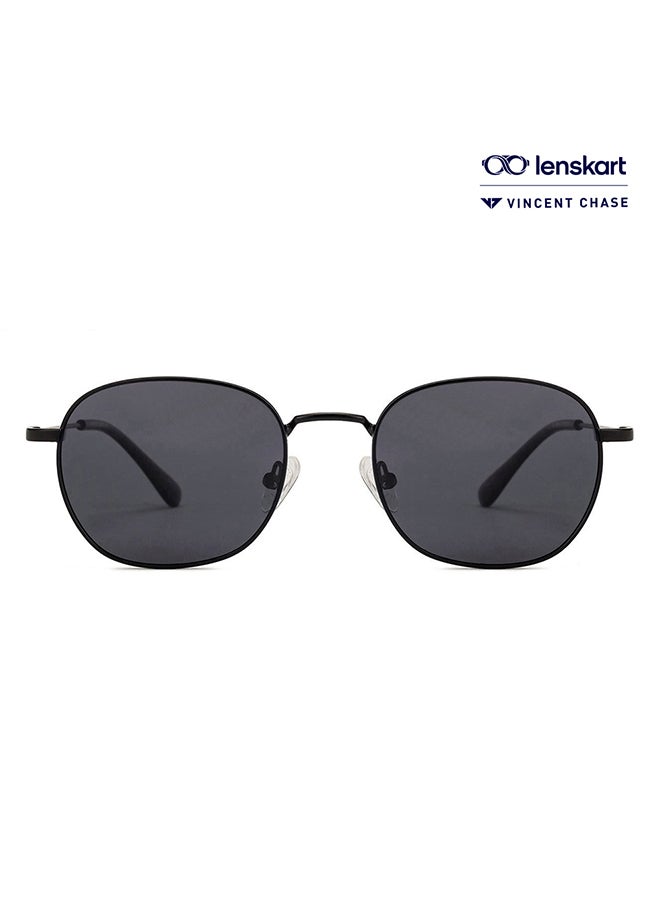 VINCENT CHASE - Vintage Full Rim Round Frame Polarized & UV Protected Sunglasses VC S13132 - 52mm - Black - Image 1
