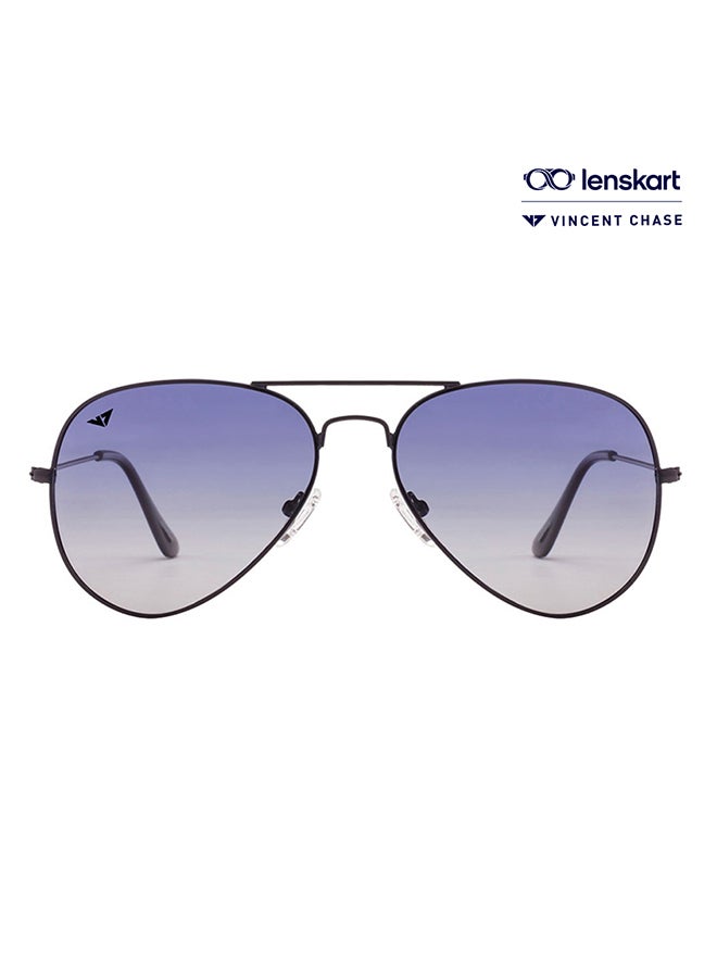 VINCENT CHASE Top Guns Full Rim Aviator Polarized & UV Protected Sunglasses For Men & Women VC 5158/P - 57mm - Black - Image 1