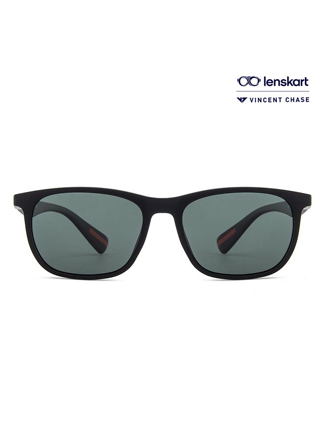 VINCENT CHASE Air Full Rim Wayfarer Frame Polarized & UV Protected Sunglasses LA S13163 - 54mm - Black  - Image 1