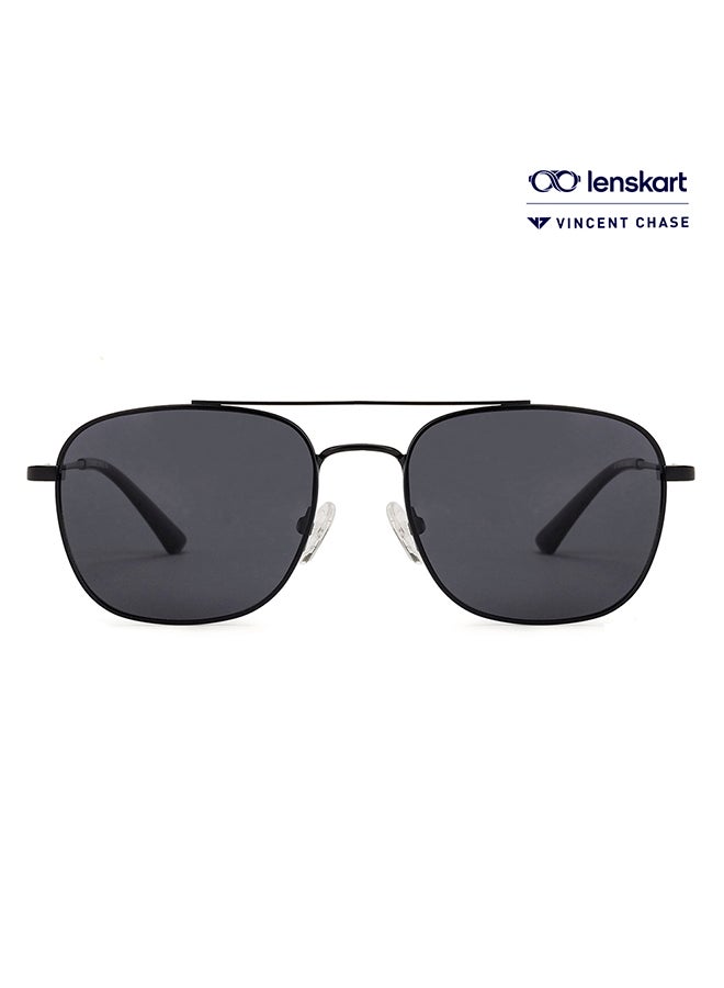 VINCENT CHASE Vintage Full Rim Square Frame Polarized & UV Protected Sunglasses VC S13113 - 54mm - Black - Image 1