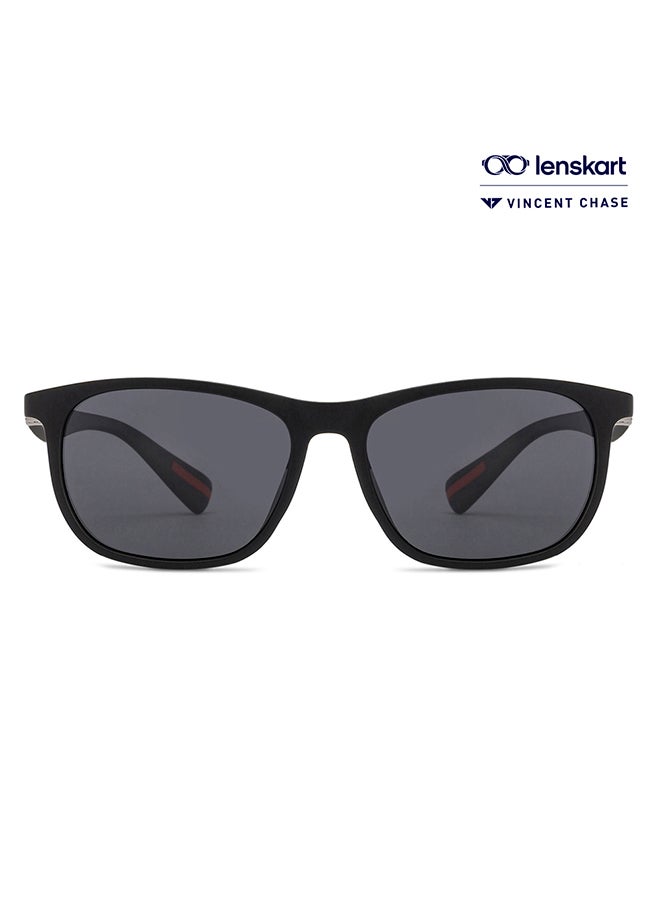 VINCENT CHASE Air Full Rim Wayfarer Frame Polarized & UV Protected Sunglasses LA S13163 - 54mm - Black  - Image 1