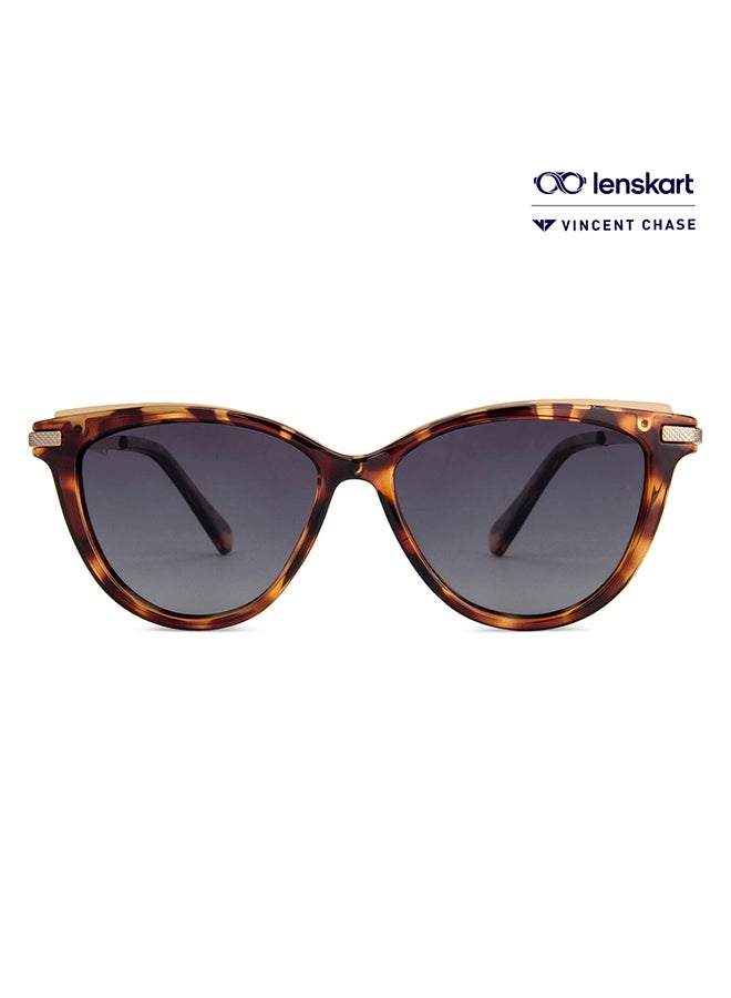 VINCENT CHASE Women's Full Rim Cat Eye Polarized Sunglasses - Lens Size: 50mm - Brown  - Image 1