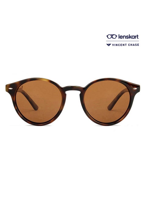 Mirage Round Frame Polarized & UV Protected Sunglasses VC S11744 - Lens Size: 50mm - Brown
