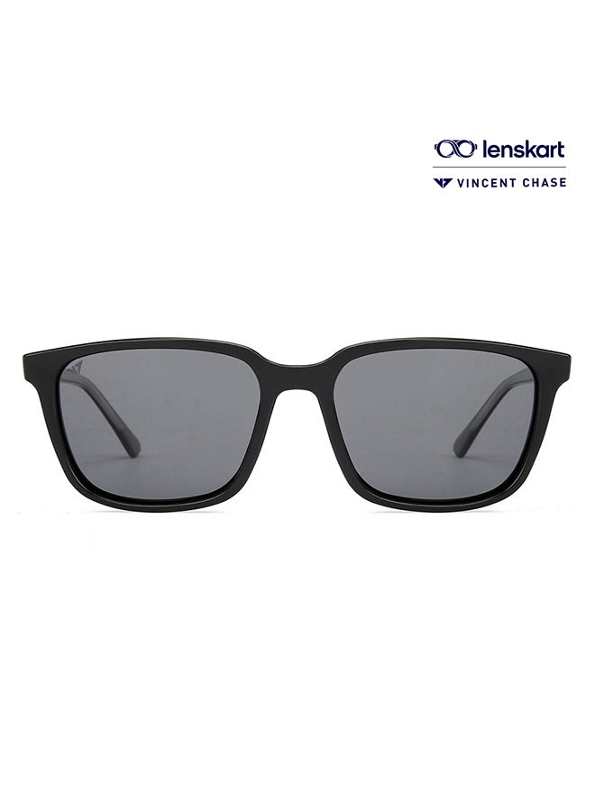 VINCENT CHASE - Mirage Full Rim Wayfarer Frame Polarized & UV Protected Sunglasses VC S11740 - 53mm - Black - Image 1