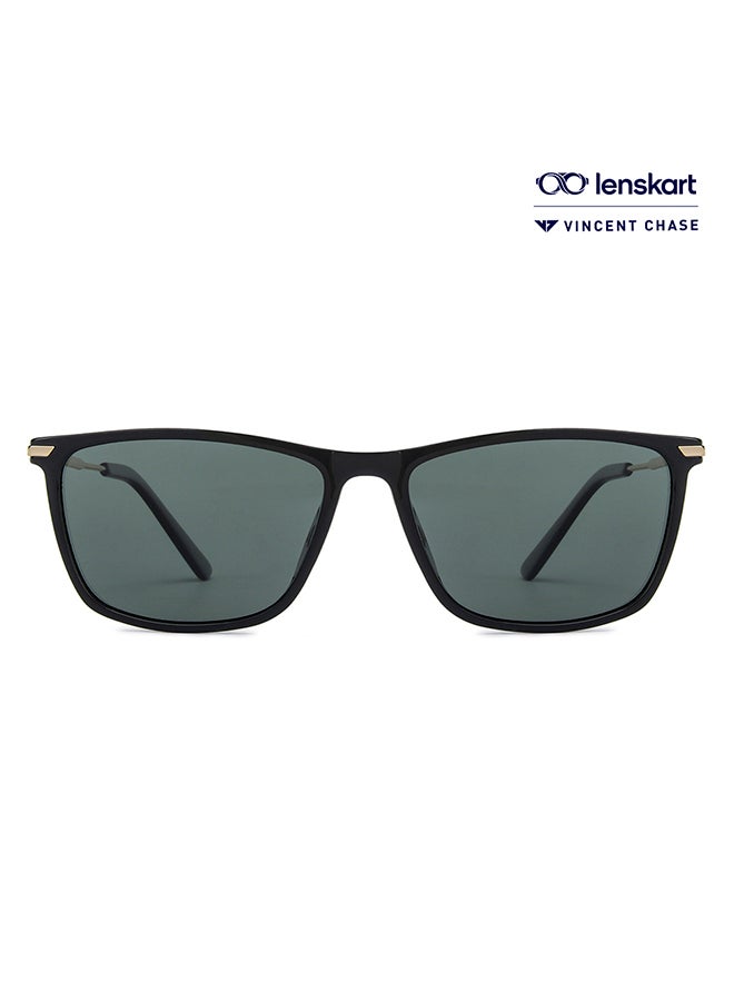 VINCENT CHASE Air Full Rim Wayfarer Frame Polarized & UV Protected Sunglasses LA S13159 - 54mm - Black  - Image 1