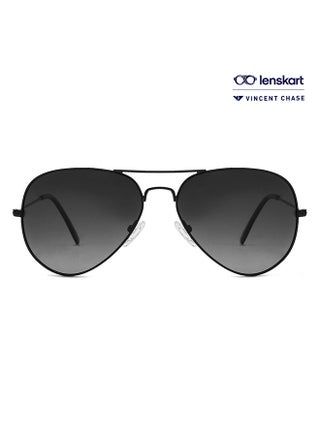 Top Guns Full Rim Aviator Polarized & UV Protected Sunglasses For Men & Women VC 5158/P - 57mm - Black - v1665659052/N53285421A_1