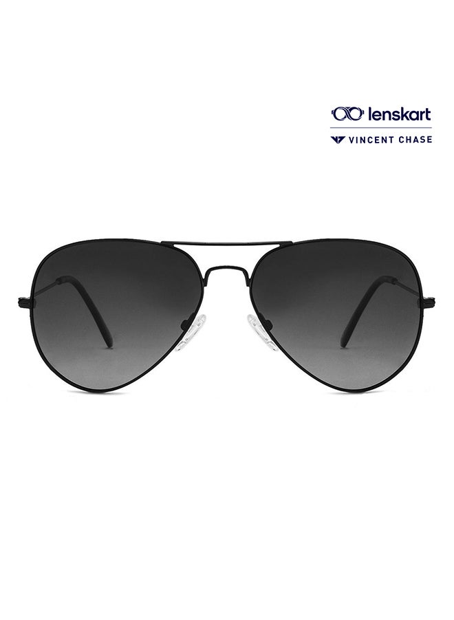 VINCENT CHASE - Top Guns Full Rim Aviator Polarized & UV Protected Sunglasses For Men & Women VC 5158/P - 57mm - Black - Image 1