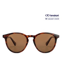 VINCENT CHASE Mirage Full Rim Round Polarized & UV Protected Sunglasses For Men & Women VC S13972 - 51mm - Brown  - Image 1