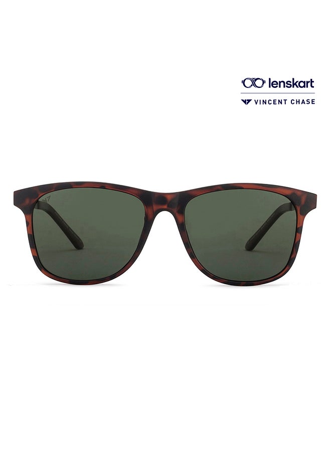VINCENT CHASE - Nomades Full Rim Wayfarer Polarized & UV Protected Sunglasses For Men & Women VC S11113 - 54mm - Brown - Image 1