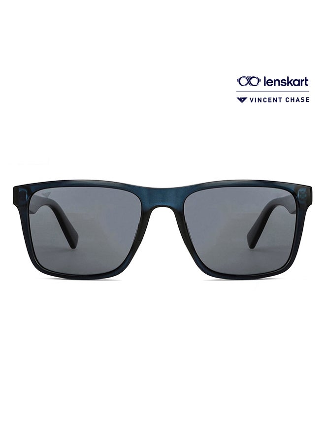 VINCENT CHASE Mirage Full Rim Wayfarer Polarized & UV Protected Sunglasses For Men & Women VC S13973 - 56mm - Blue  - Image 1