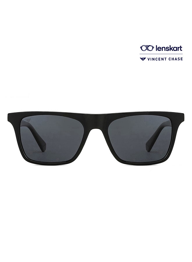 VINCENT CHASE Mirage Full Rim Wayfarer Polarized & UV Protected Sunglasses For Men & Women VC S13971 - 53mm - Black  - Image 1